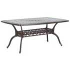 Beliani Garden Dining Table Lizzano 165/102cm Metal Dark Brown