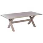 Beliani Garden Dining Table Cascais 200/105cm Metal Taupe