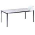 Beliani Garden Dining Table Cosoleto 180/90cm Marble Effect Glass White