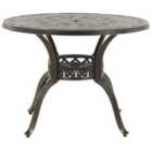 Beliani Garden Dining Table Sapri 100/100cm Metal Dark Brown