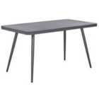 Beliani Garden Dining Table Lipari 140/80cm Glass Grey