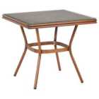 Beliani Garden Dining Table Caspri Ii 80/80cm Glass Grey