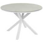 Beliani Garden Dining Table Maletto 120/120cm Glass Taupe