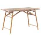 Beliani Garden Dining Table Molise 120cm 69cm Bamboo Wood Light Brown