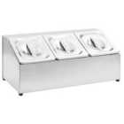 vidaXL 3 Grids Gastronorm Container Holder - Stainless Steel