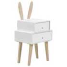 Beliani 2 Drawer Bedside Table BANKS White