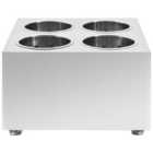 vidaXL Cutlery Holder 4 Grids Square - Stainless Steel