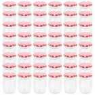 vidaXL 48 Piece Glass Jam Jars With White And Red Lid 230 Ml