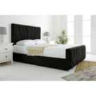 Eleganza Scarlett Black Plush Velvet King Bed Frame