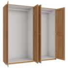 Wickes Ashland Oak Shaker 2 Cabinet Quad Wardrobe with Rail, Plinth & Panels - 2083 x 2036mm