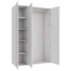 Wickes Ashland White Shaker Triple Wardrobe with Rail & Shelves - 2250 x 1500mm