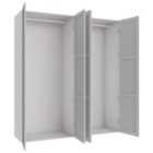 Wickes Ashland Grey Shaker 2 Cabinet Quad Wardrobe with Rail - 2250 x 2000mm