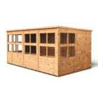 Empire Pent Potting Shed 14x8ft Double Door Wooden Garden Shed Double Door Windows
