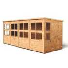 Empire Pent Potting Shed 16x6ft Double Door Wooden Garden Shed Double Door Windows