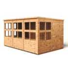 Empire Pent Potting Shed 12x8ft Double Door Wooden Garden Shed Double Door Windows