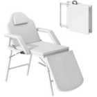 HOMCOM 3 Section Adjustable Massage Table, Beauty Bed for Spa, Lash, White