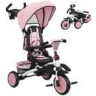 AIYAPLAY 6 in 1 Kids Trike, Toddler Tricycle with Parent Handle, Pink