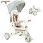 AIYAPLAY 5 in 1 Foldable Kids Trike, Toddler Tricycle for 1-3 Years, Cream White