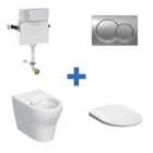 Geberit Back-to-wall 4-in-1 Cistern, Flush Plate, Selnova Rimless Pan & Soft Close Seat Pack
