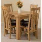Thats Furniture Richmond 90cm - 150cm Square Oak Extending Dining Table and 4 Chairs Dining Set with Princeton Chairs - Brown