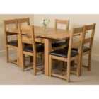 Thats Furniture Richmond 90cm - 150cm Square Oak Extending Dining Table and 6 Chairs Dining Set with Lincoln Chairs - Brown