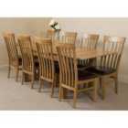Thats Furniture Richmond 140cm - 220cm Oak Extending Dining Table and 8 Chairs Dining Set with Harvard Chairs - Brown