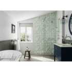 Showerwall Acrylic Victorian Floral Sage Bathroom Wall Panel 2400 x 896mm