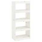 Vidaxl Book Cabinet/Room Divider White 60X30X135.5 Cm Solid Wood Pine