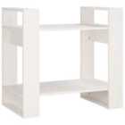 Vidaxl Book Cabinet/Room Divider White 60X35X57 Cm Solid Wood Pine