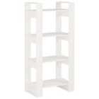 Vidaxl Book Cabinet/Room Divider White 60X35X125 Cm Solid Wood