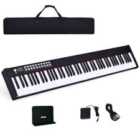 Costway Portable Electronic Keyboard with Full-Size Weighted Keys-Black