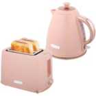 HOMCOM Kettle and Toaster Set 1.7L Kettle and 2 Slice Toaster Set, Light Pink