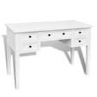 vidaXL White Writing Desk with 5 Drawers