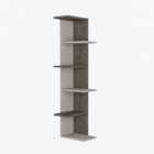 Decortie Corner Bookcase Unit 24X37X141Cm Wall-mounted Shelves Particleboard, Dark Coffee