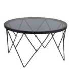 Furniture To Go Halstow Coffee Table In Black With Smoked Glass Top