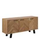 Furniture To Go Brighton 3 Door Sideboard In Oak With Herringbone Effect