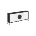 Decortie Sideboard Console 180Cm 35.6X180X82Cm 4 Particleboard Anthracite Grey Grey, White