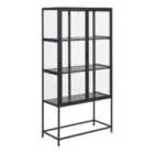 Furniture To Go Seaford 2 Glass Door Display Cabinet In Black