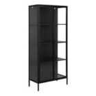 Furniture To Go Newcastle Tall 2 Door Display Cabinet In Matt Black