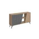 Decortie Sideboard 150Cm 35.6X150X82Cm 3 Particleboard Oak,retro Grey