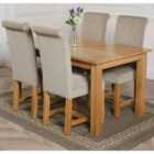 Thats Furniture Oslo 150 x 90 cm Medium Oak Dining Table and 4 Chairs Dining Set with Washington Fabric Chairs - Grey