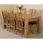 Thats Furniture Kuba 180 x 90 cm Chunky Oak Dining Table and 6 Chairs Dining Set with Harvard Chairs - Brown