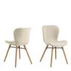 Furniture To Go Batilda Dining Chairs With Cream Fabric And Oak Set Of 2