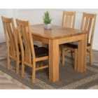 Thats Furniture Dakota 127 x 82 cm Chunky Oak Small Dining Table and 4 Chairs Dining Set with Princeton Chairs - Brown