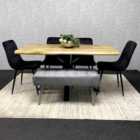 Kosy Koala Dining Set with Velvet Chairs and Reinforced Wooden Benches
