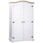 vidaXL Wardrobe Mexican Pine Corona Range 2 Doors White