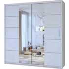 Sliding Wardrobes 4U Modern Sliding Wardrobe with Adjustable Shelves & Full-Length Mirror - White (120cm)