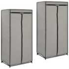Vidaxl Wardrobes 2 Pcs Grey 75X50X160 Cm