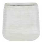 Beliani Plant Pot 50 x 50 x 49 cm White PARIKIA
