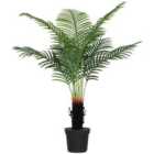 HOMCOM 120cm Artificial Areca Palm Tree with PE Leaves and Flocked Soil